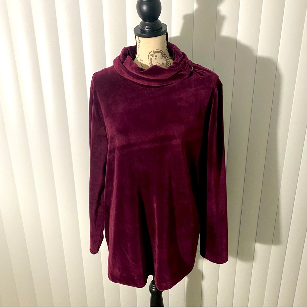 Dana Buchman Women’s Burgundy Cowl Neck Sweater